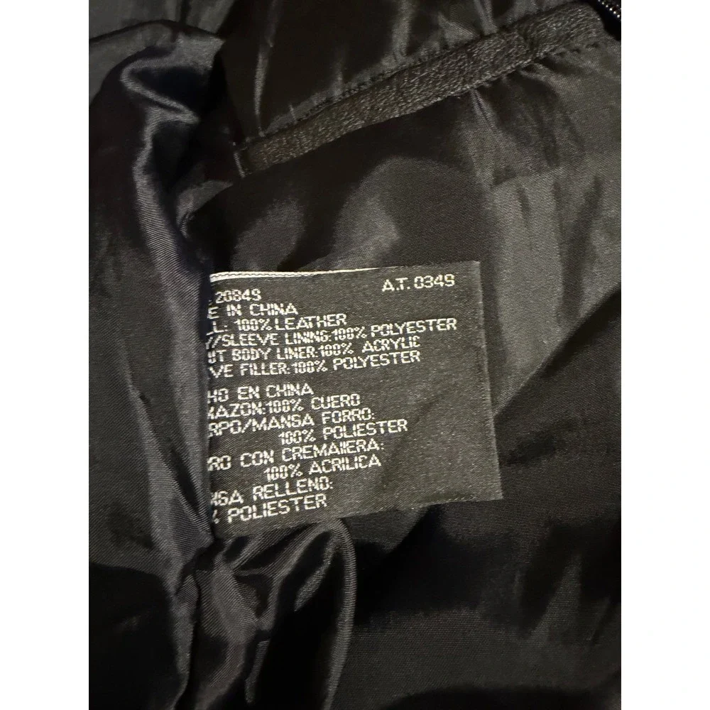 Phase 2 Kids Black Genuine Leather Bomber Jacket Vintage 1980's